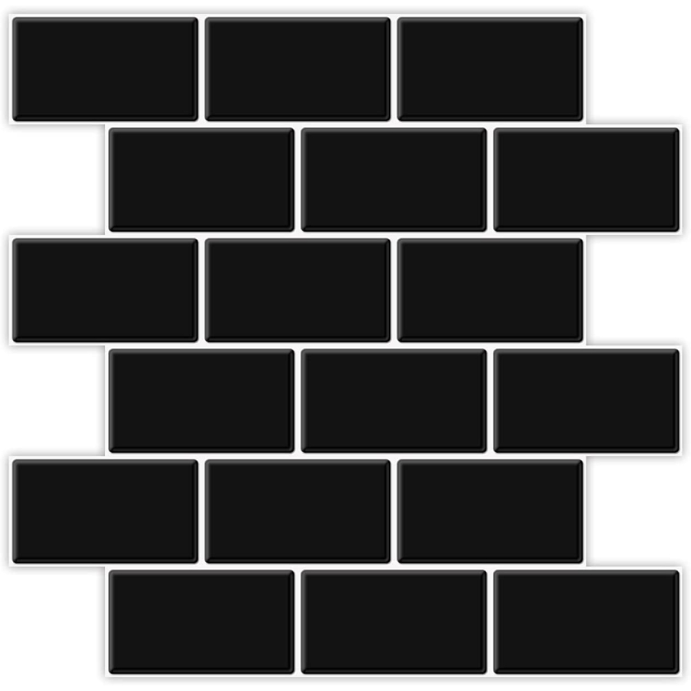 Subway Tile Peel and Stick Backsplash, White with gray grout: image 2