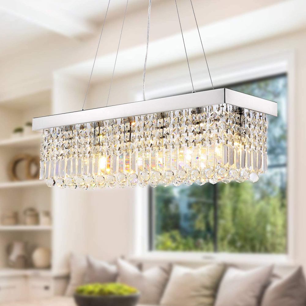 Rectangular Crystal Chandelier