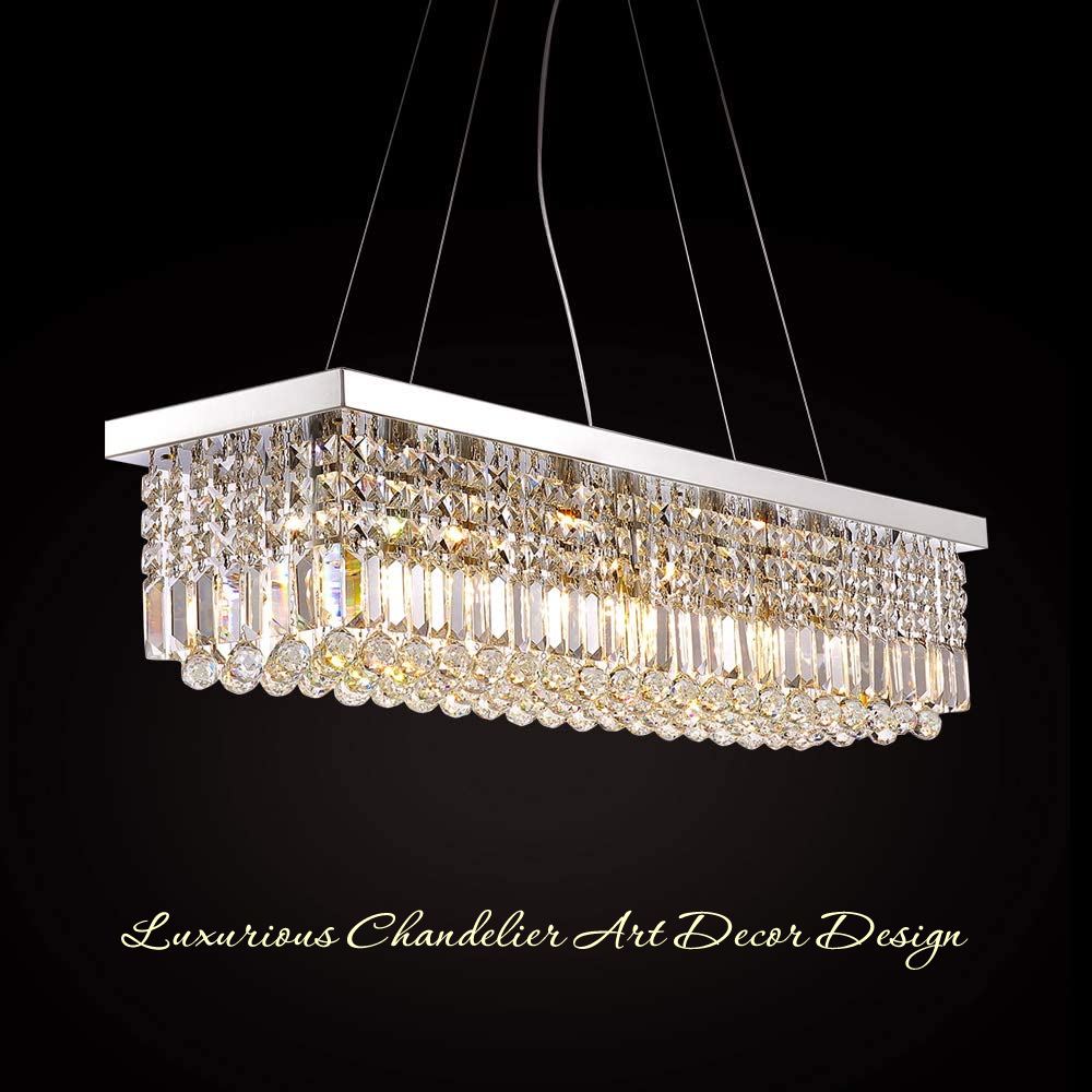 Rectangular Crystal Chandelier, L119cm(47")(10-Lights): image 2