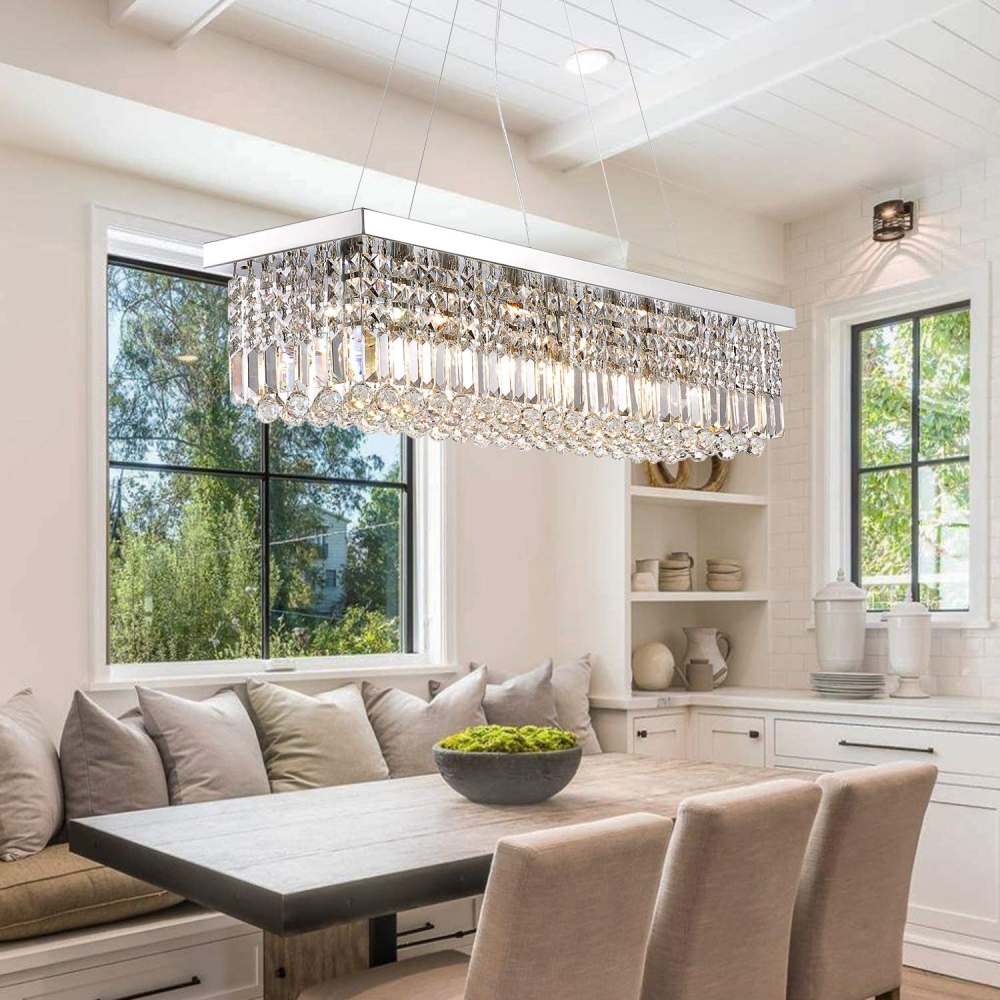 Rectangular Crystal Chandelier, L119cm(47")(10-Lights): image 3