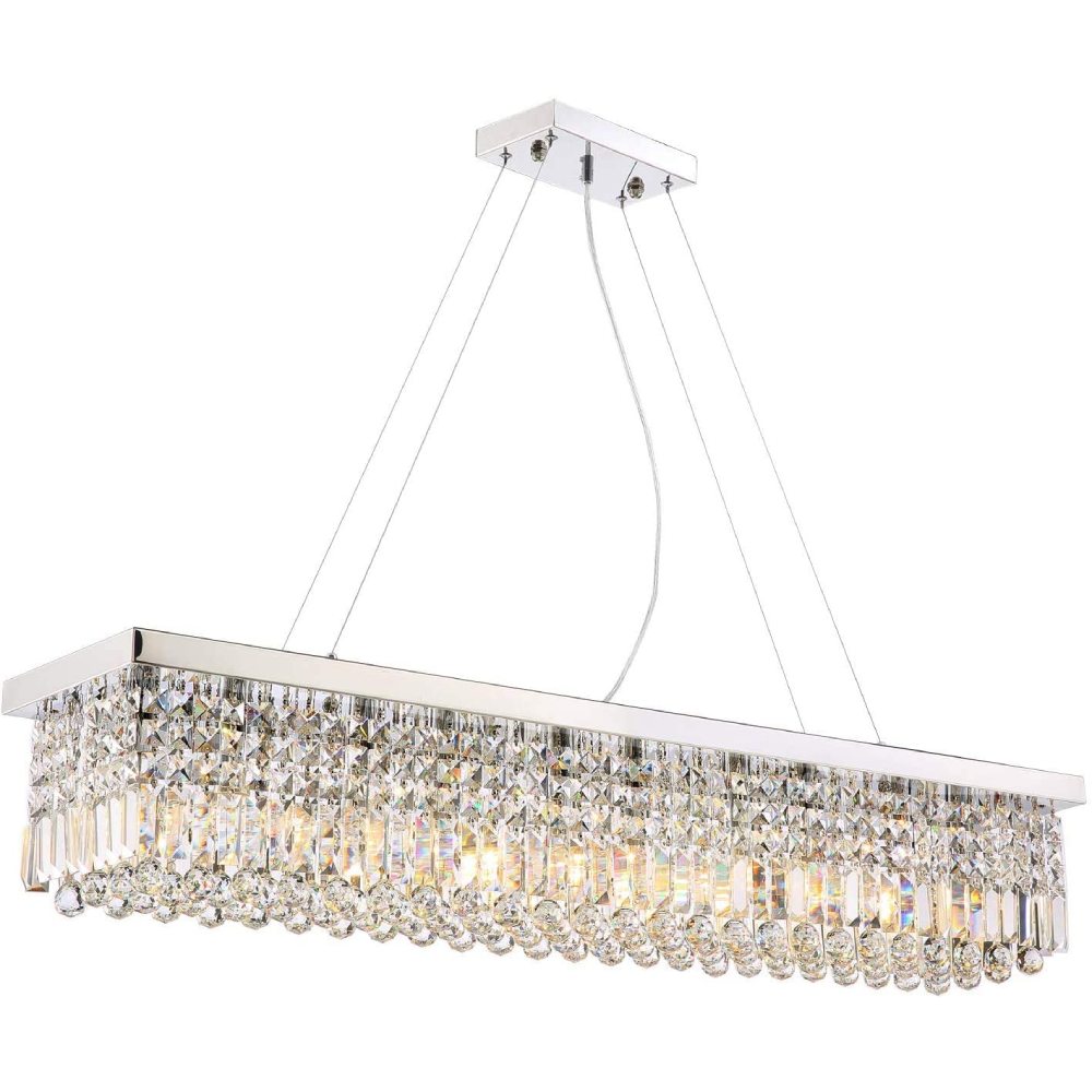 Rectangular Crystal Chandelier, L119cm(47")(10-Lights): image 4