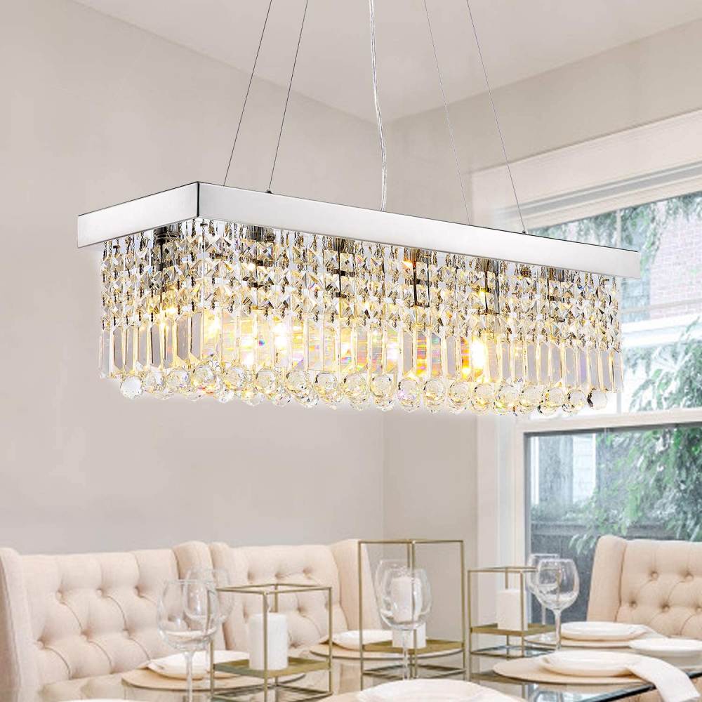 Rectangular Crystal Chandelier, L119cm(47")(10-Lights): image 6