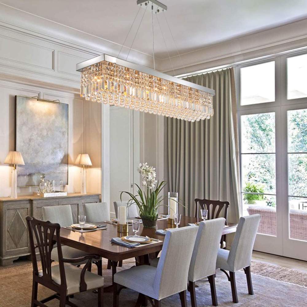 Rectangular Crystal Chandelier, L119cm(47")(10-Lights): image 9