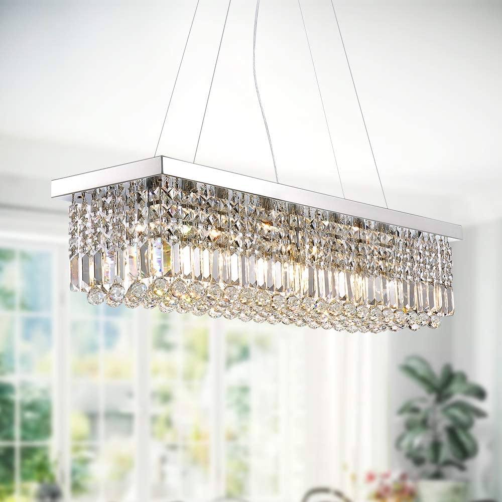 Rectangular Crystal Chandelier, L119cm(47")(10-Lights): image 12