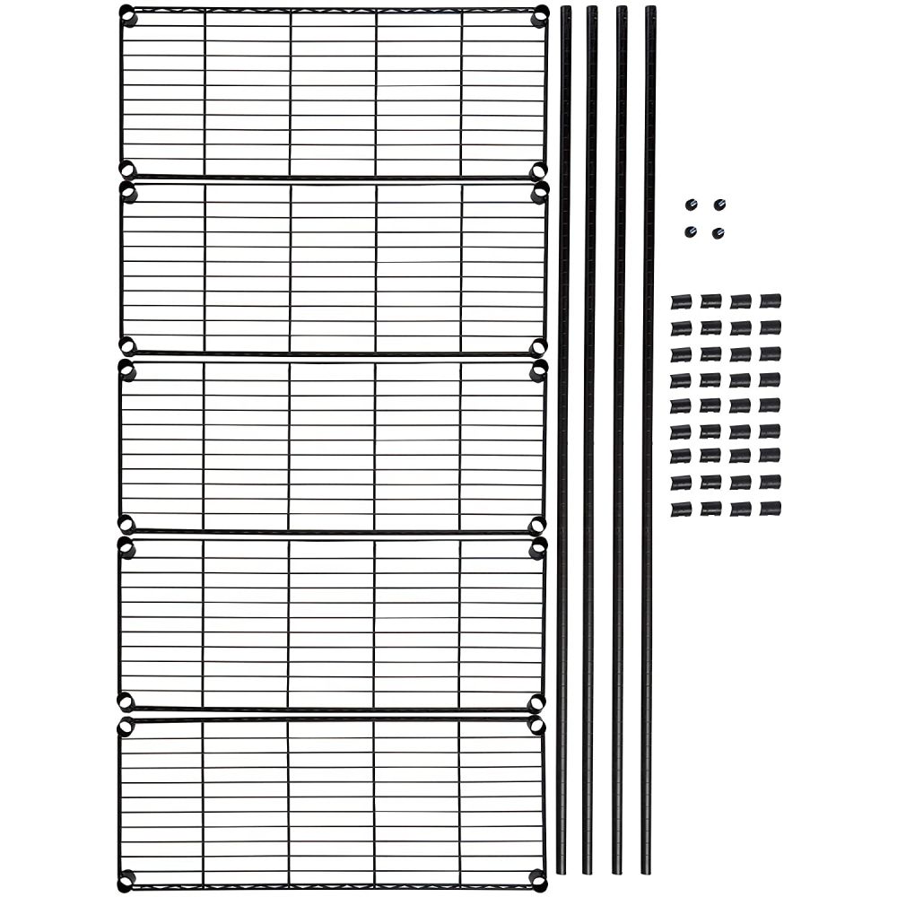 Heavy Duty Shelving Unit, 5-Shelf, Black: image 2