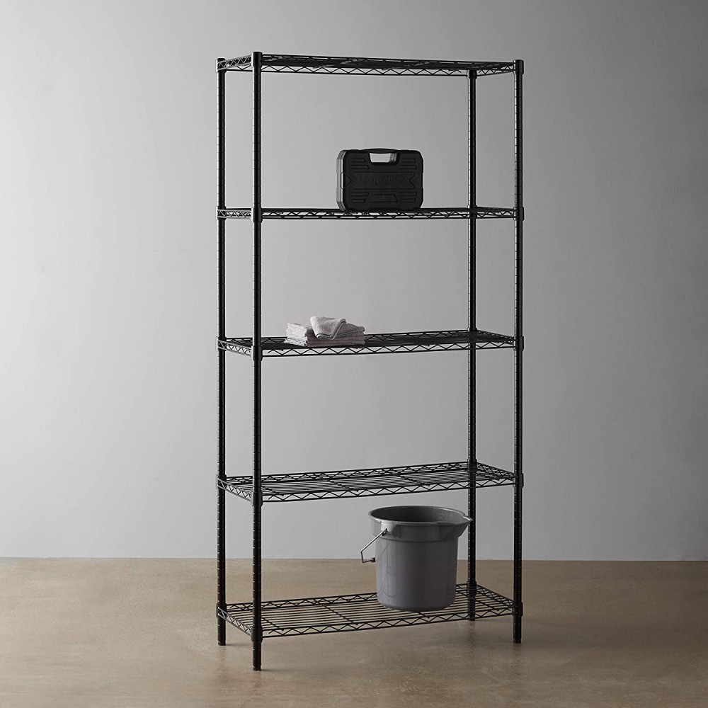 Heavy Duty Shelving Unit, 5-Shelf, Black: image 11